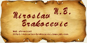 Miroslav Brakočević vizit kartica